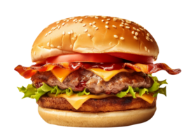 delicioso hamburguer isolado em transparente fundo png