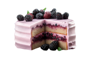 Fresh blueberries cake isolated on transparent background png