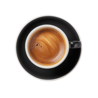 Tasty hot coffee in ceramic cup isolated on transparent background png