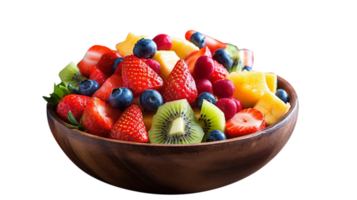 Tasty fruit salad bowl isolated on transparent background png