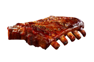 Tasty grilled pork ribs isolated on transparent background png