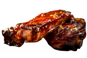 Tasty grilled pork ribs isolated on transparent background png