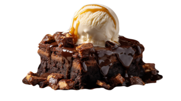 sabroso Brownies hielo crema aislado en transparente antecedentes png