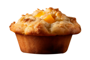 Tasty peach muffin isolated on transparent background png