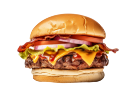delizioso hamburger isolato su trasparente sfondo png