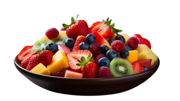 Tasty fruit salad bowl isolated on transparent background png