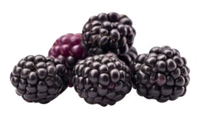 Bunch of fresh blackberries isolated on transparent background png