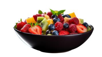 Tasty fruit salad bowl isolated on transparent background png