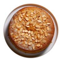 Almond cake isolated on transparent background png