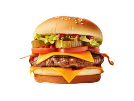 Delicious burger isolated on transparent background png