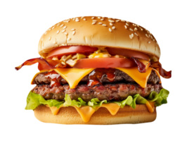 gustoso Hamburger isolato su trasparente sfondo png
