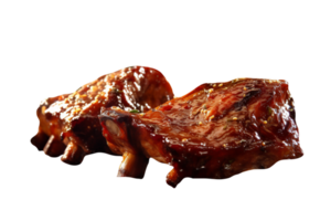 Grilled pork ribs isolated on transparent background png