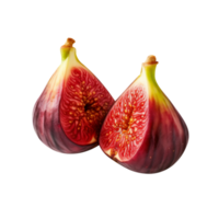 Fresh fig fruit pair isolated on transparent background png