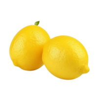 Fresh lemons pair isolated on transparent background png