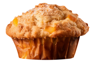 Tasty peach muffin isolated on transparent background png