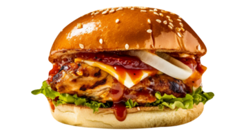 Delicious burger isolated on transparent background png