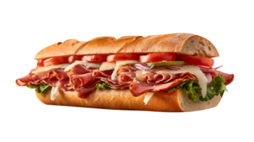 Tasty italian sandwich on transparent background png