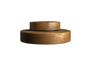 Beautiful wooden gold podium isolated on transparent background png