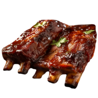 Grilled pork ribs isolated on transparent background png