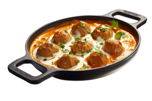 Fresh malai kofta dish isolated on transparent background png