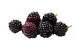 Bunch of fresh blackberries isolated on transparent background png