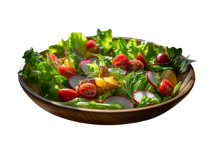 Tasty vegetable salad on transparent background png