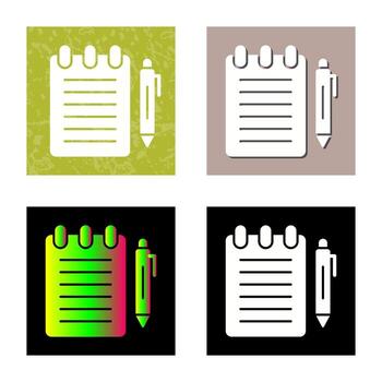 icono de vector de bloc de notas