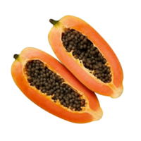 Fresco papaya Fruta rebanadas aislado en transparente antecedentes png