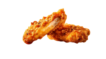 sabroso costroso frito pollo aislado en transparente antecedentes png