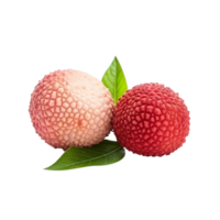 vers rood lychees met blad geïsoleerd Aan transparant achtergrond png