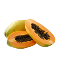 Fresh papaya fruit with slice isolated on transparent background png