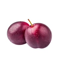 Fresh plum fruit pair isolated on transparent background png