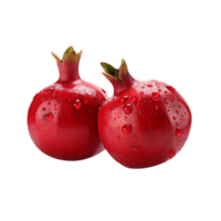 Fresh pomegranate fruit pair isolated on transparent background png