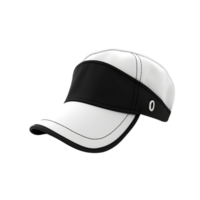 Beautiful black and white visor hat isolated on transparent background png