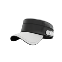 Beautiful black and white visor hat isolated on transparent background png
