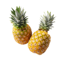 Fresh pineapple fruit pair isolated on transparent background png