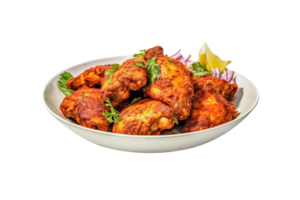 Tasty tandoori fried chicken isolated on transparent background png