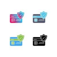 icono de vector de protección de tarjeta