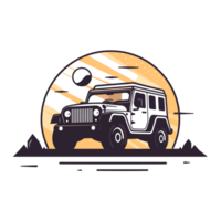 jeep silhouette - génératif ai png