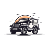 jeep silhouette - génératif ai png