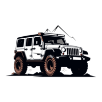 jeep silhouette - génératif ai png