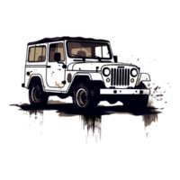 jeep silhouette - génératif ai png