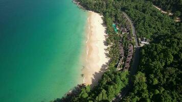 4K Aerial Drone Footage Nai Thon Noi, White Andaman Beach, Thalang, Phuket, Thailand video