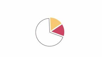 diagram verslag doen van 2d voorwerp animatie. statistieken resultaten vlak tekenfilm 4k video, transparant alpha kanaal. investering presentatie. demografisch grafiek. grafisch diagram geanimeerd icoon Aan wit achtergrond video