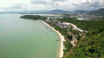 4K Aerial Drone Footage Sea Gypsy Beach, Ratsada, Phuket, Thailand video