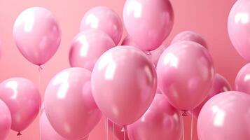 birthday concept, light pink balloon full background. photo