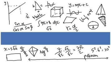 garabatear matemáticas fórmulas y números en un blanco antecedentes. vector ilustración. con un blanco sitio a poner texto