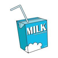 blue UHT milk box design with a size of 230 ml vector