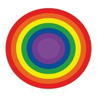 Isolated rainbow icon on a white background, Vector illustration. Target circle in archery. Dartboard with rainbow colors.