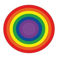 Isolated rainbow icon on a white background, Vector illustration. Target circle in archery. Dartboard with rainbow colors.